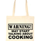 Warning May Talk About Cooking Chef Bag For Life Shopping Tote Bag
