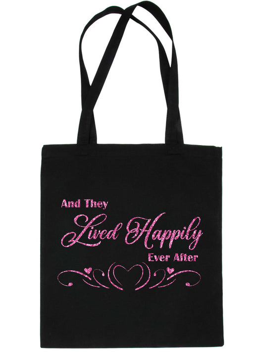 Lived Happily Ever After Wedding Favour Gift Bags Gift Funny Shopping Tote