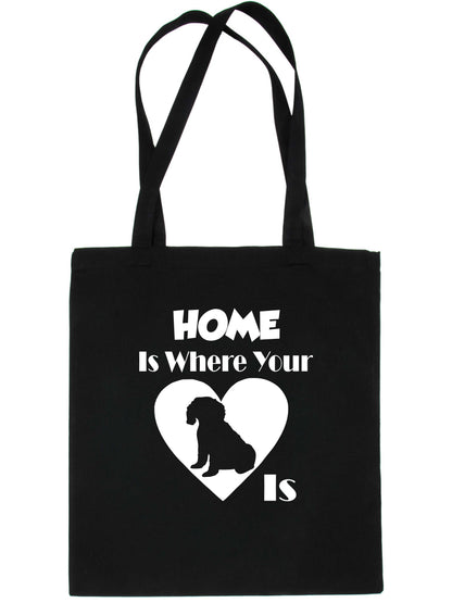 Home Is Where Your Cavapoo Dog Is Funny Dog Lover Gift Shopping Tote Bag