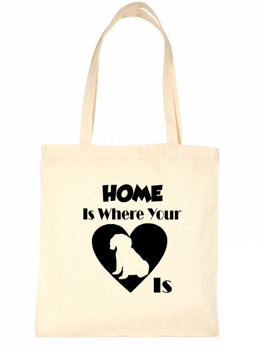 Home Is Where Your Cavapoo Dog Is Funny Dog Lover Gift Shopping Tote Bag