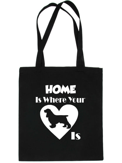 Home Is Where Your Cocker Spaniel Dog Is Funny Dog Lover Gift Shopping Tote Bag