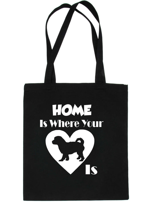 Home Is Where Your Cavachon Dog Is Funny Dog Lover Gift Shopping Tote Bag