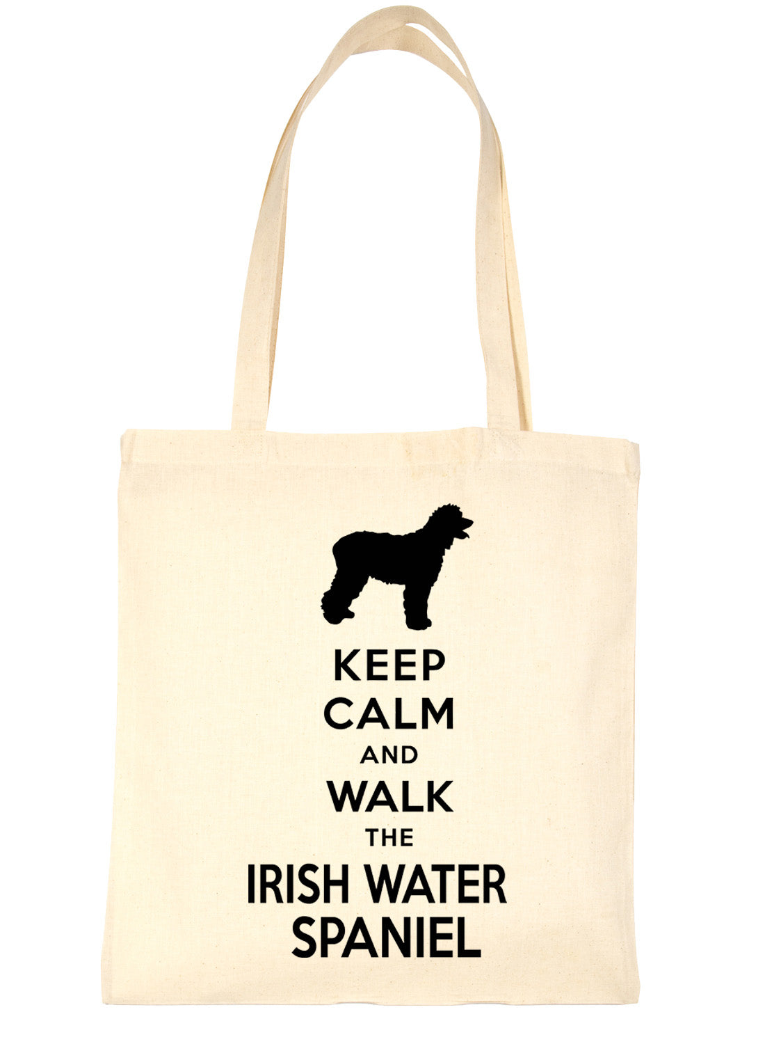 Keep Calm & Walk The Irish Water Spaniel Funny Dog Lover Gift Shopping Tote Bag