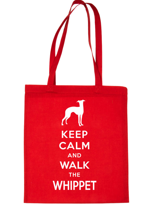 Keep Calm & Walk The Whippet Funny Dog Lover Gift Shopping Tote Bag