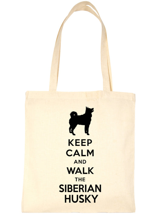 Keep Calm & Walk The Siberian Husky Funny Dog Lover Gift Shopping Tote Bag