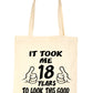 Birthday It Took 18 Years To Look This Good Shopping Tote Bag Ladies Gift