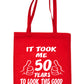 Birthday It Took 50 Years To Look This Good Shopping Tote Bag Ladies Gift