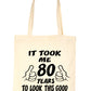 Birthday It Took 80 Years To Look This Good Shopping Tote Bag Ladies Gift