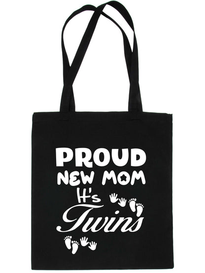 Proud New Mom-It's Twins New Baby Ladies Reusable Shopping Tote Bag