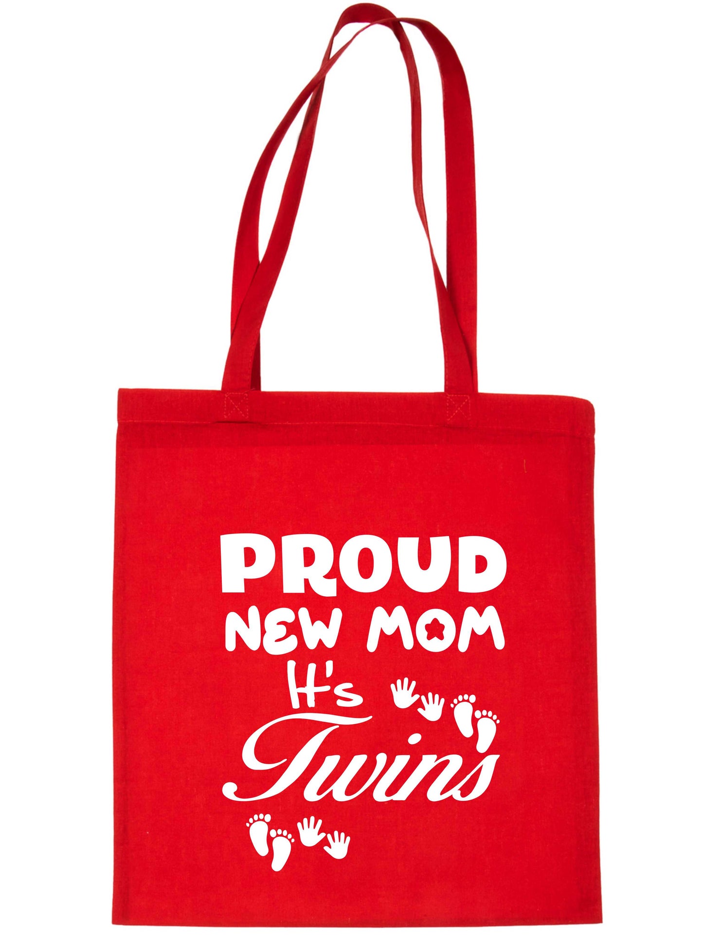 Proud New Mom-It's Twins New Baby Ladies Reusable Shopping Tote Bag