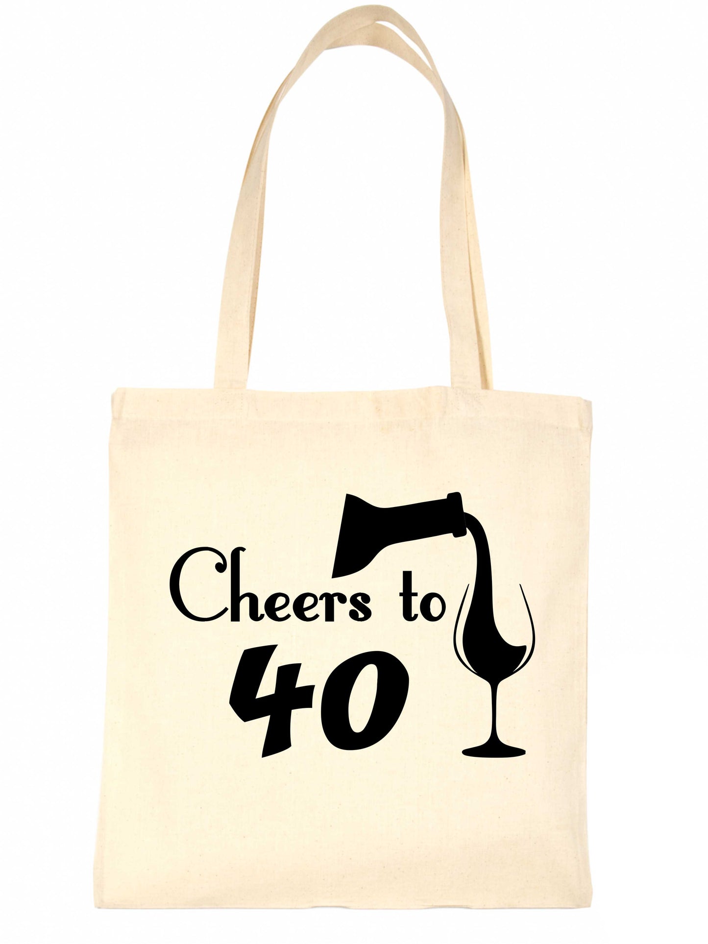 Cheers to Being 40 Birthday Gift For 40 Year Old Reusable Shopping Tote Bag