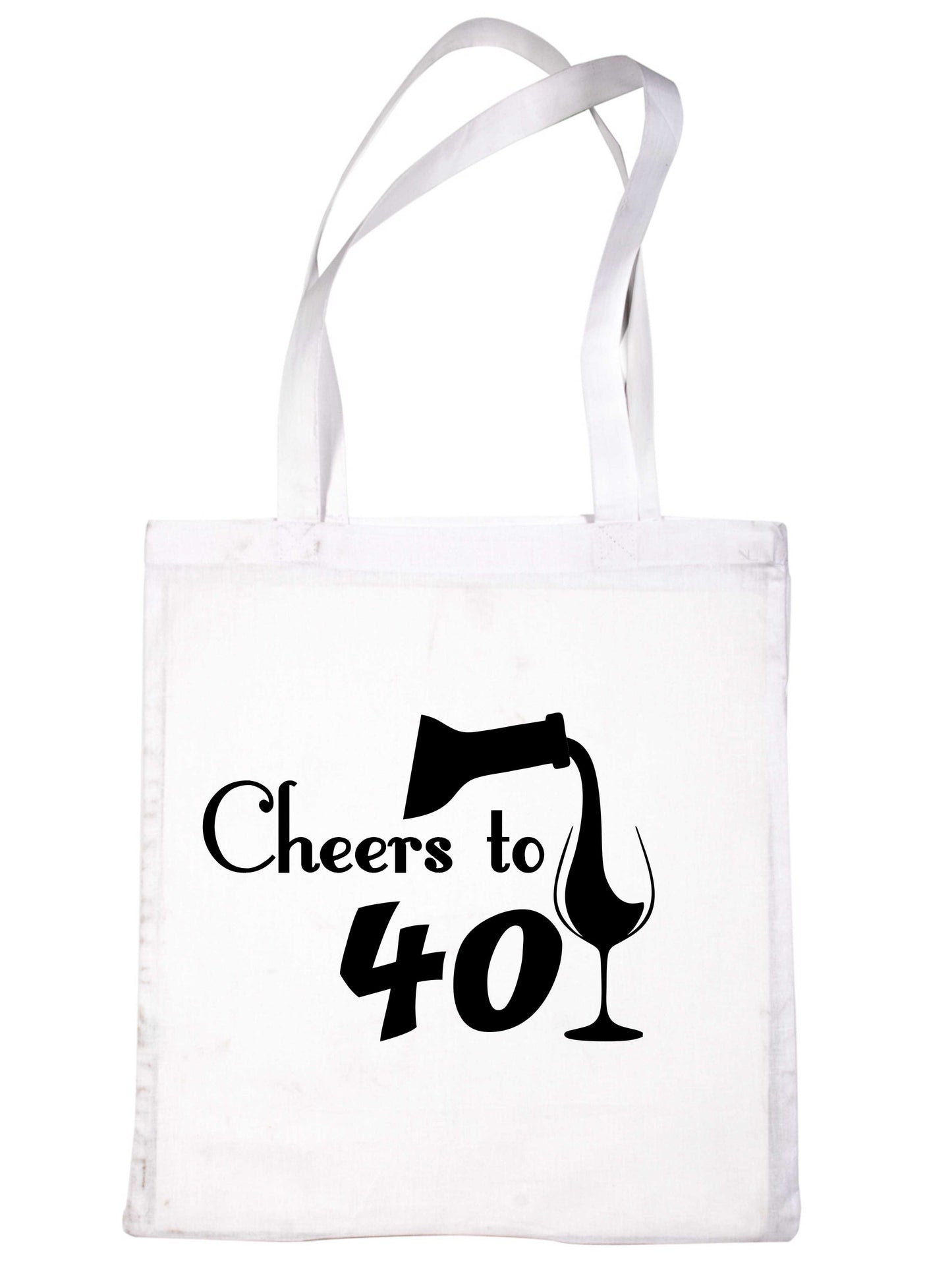 Cheers to Being 40 Birthday Gift For 40 Year Old Reusable Shopping Tote Bag