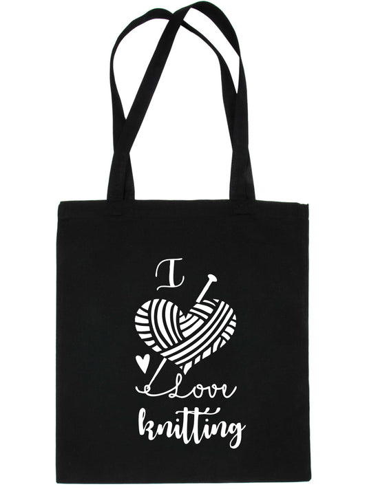 I Love Knitting Crafting Crochet Slogan Ladies Reusable Shopping Tote Bag