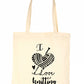 I Love Knitting Crafting Crochet Slogan Ladies Reusable Shopping Tote Bag