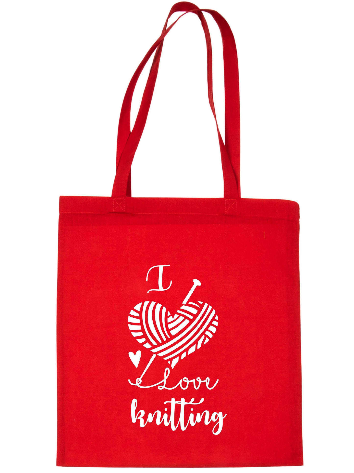 I Love Knitting Crafting Crochet Slogan Ladies Reusable Shopping Tote Bag