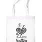 I Love Knitting Crafting Crochet Slogan Ladies Reusable Shopping Tote Bag