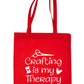 Crafting Is My Therapy Kintting Sewing Funny Reusable Shopping Tote Bag