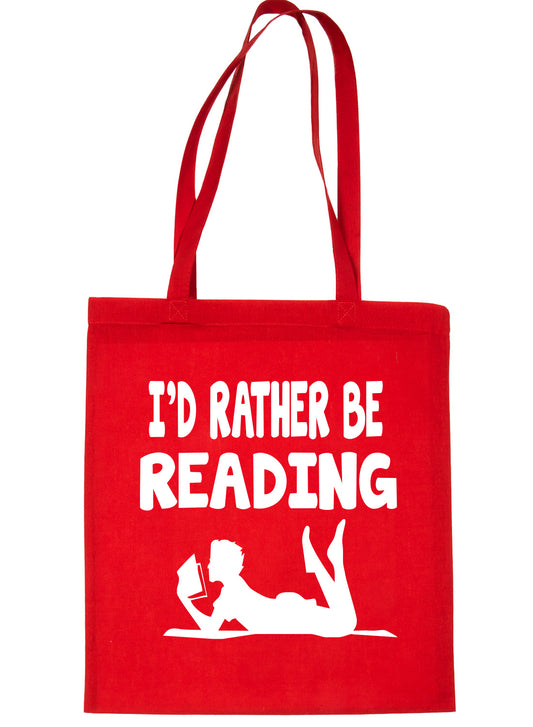 I'd Rather Be Reading Shopping Tote Bag Ladies Gift