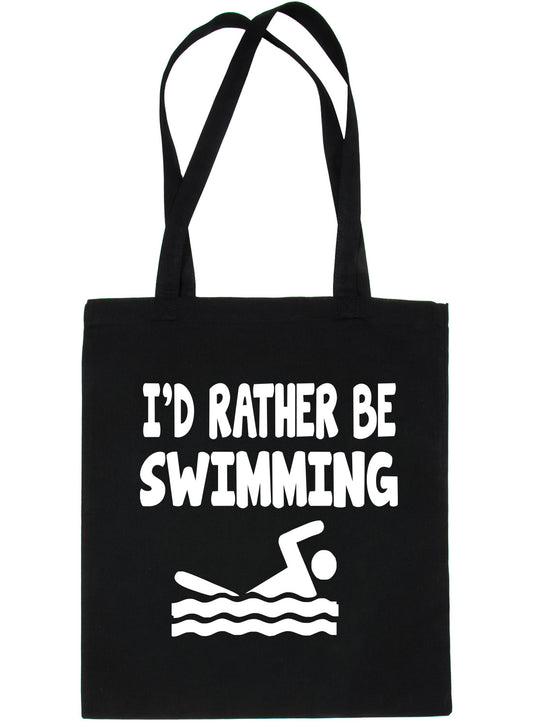 I'd Rather Be Swimming Swimmer Shopping Tote Bag Ladies Gift