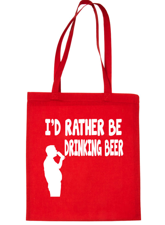 I'd Rather Be Drinking Beer Wine Shopping Tote Bag Ladies Gift