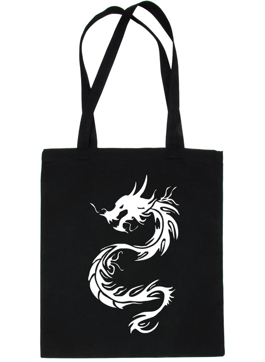 Tribal Dragon Tattoo Style Shopping Tote Bag