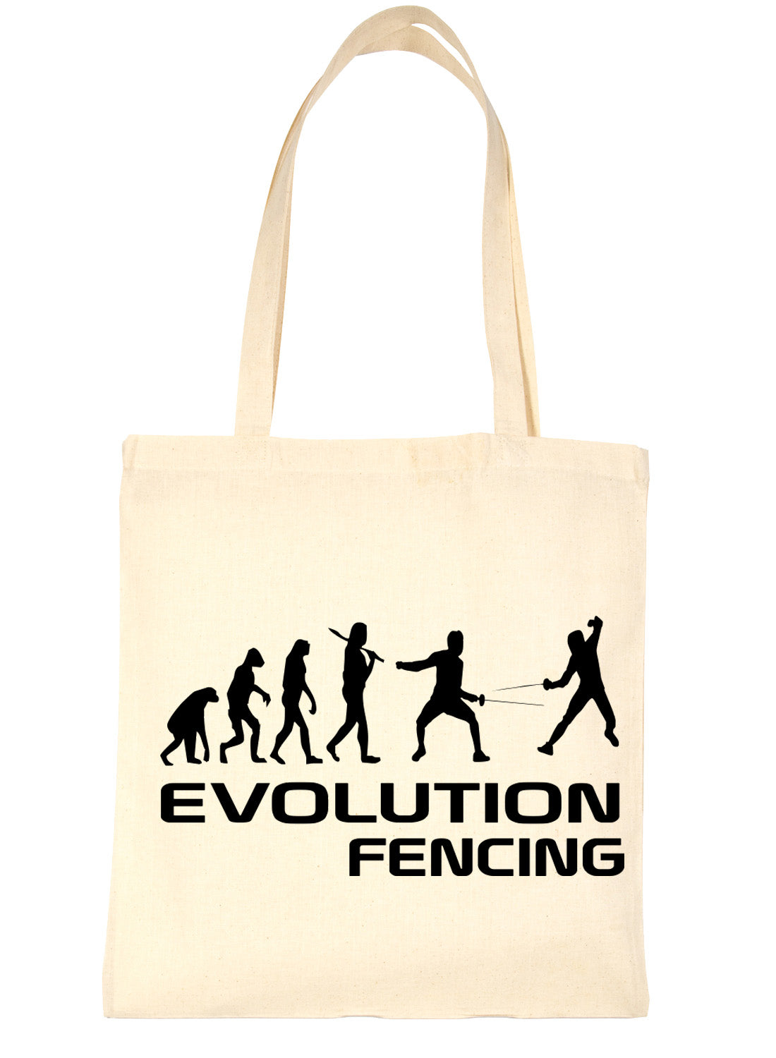 Evolution Of Fencing Funny Shopping Tote Bag Ladies Gift