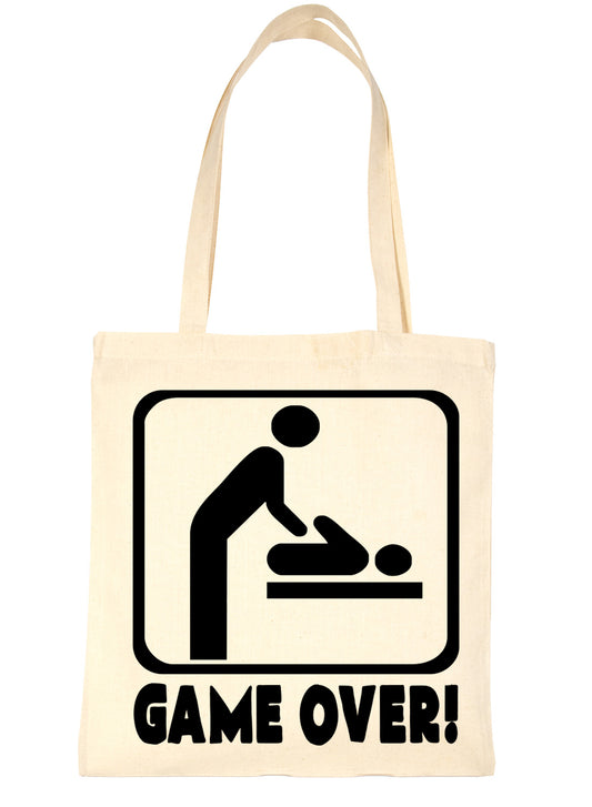 Game Over New Baby Christening Shopping Tote Bag Ladies Gift