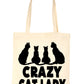 Crazy Cat Lady Funny Kitten Shopping Tote Bag For Life Ladies Gift