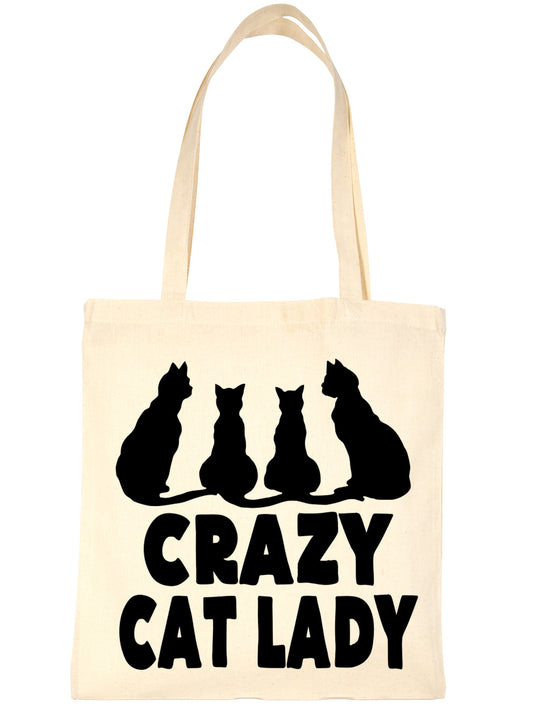 Crazy Cat Lady Funny Kitten Shopping Tote Bag For Life Ladies Gift