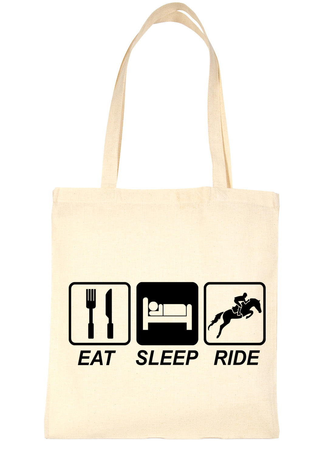 Eat Sleep Ride Horses Pony Shopping Tote Bag For Life Ladies Gift