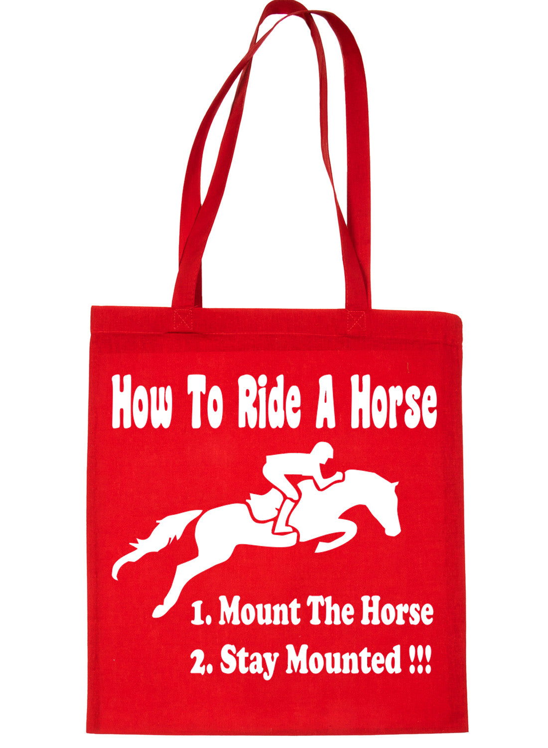 How To Ride A Horse Funny Shopping Tote Bag For Life Ladies Gift