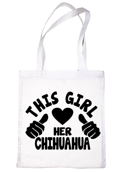 This Girl Loves Her Chihuahua Dog Lover Shopping Tote Bag For Life