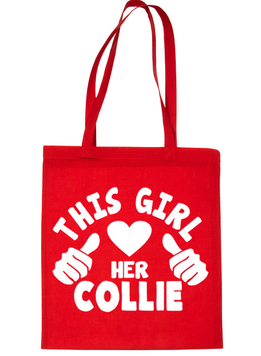 This Girl Loves Her Border Collie Dog Lover Shopping Tote Bag For Life