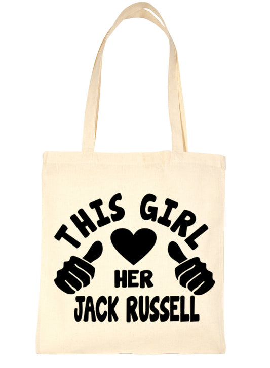 This Girl Loves Her Jack Russell Dog Lover Shopping Tote Bag For Life