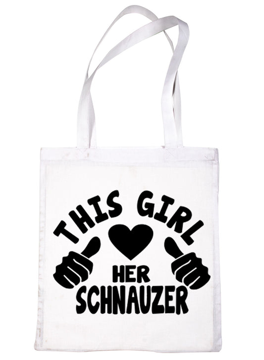 This Girl Loves Her Schnauzer Dog Lover Shopping Tote Bag For Life