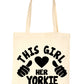 This Girl Loves Her Yorkie Dog Lover Shopping Tote Bag For Life