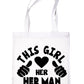 This Girl Loves Her Man Boyfriend Husband Shopping Tote Bag For Life