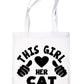 This Girl Loves Her Cat Lover Shopping Tote Bag For Life