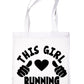 This Girl Loves Her Running Jogging Shopping Tote Bag For Life
