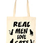 Real Men Love Cats Lover Shopping Tote Bag For Life