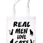 Real Men Love Cats Lover Shopping Tote Bag For Life