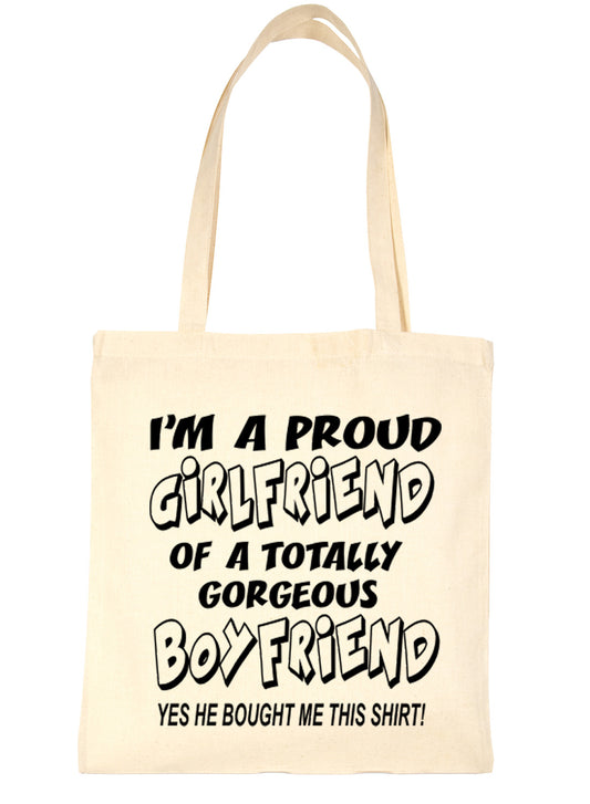 Proud Girlfriend Of Awesome Boyfriend Shopping Tote Bag For Life