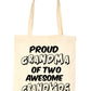 Proud Grandma Of 2 Grandchildren Shopping Tote Bag For Life