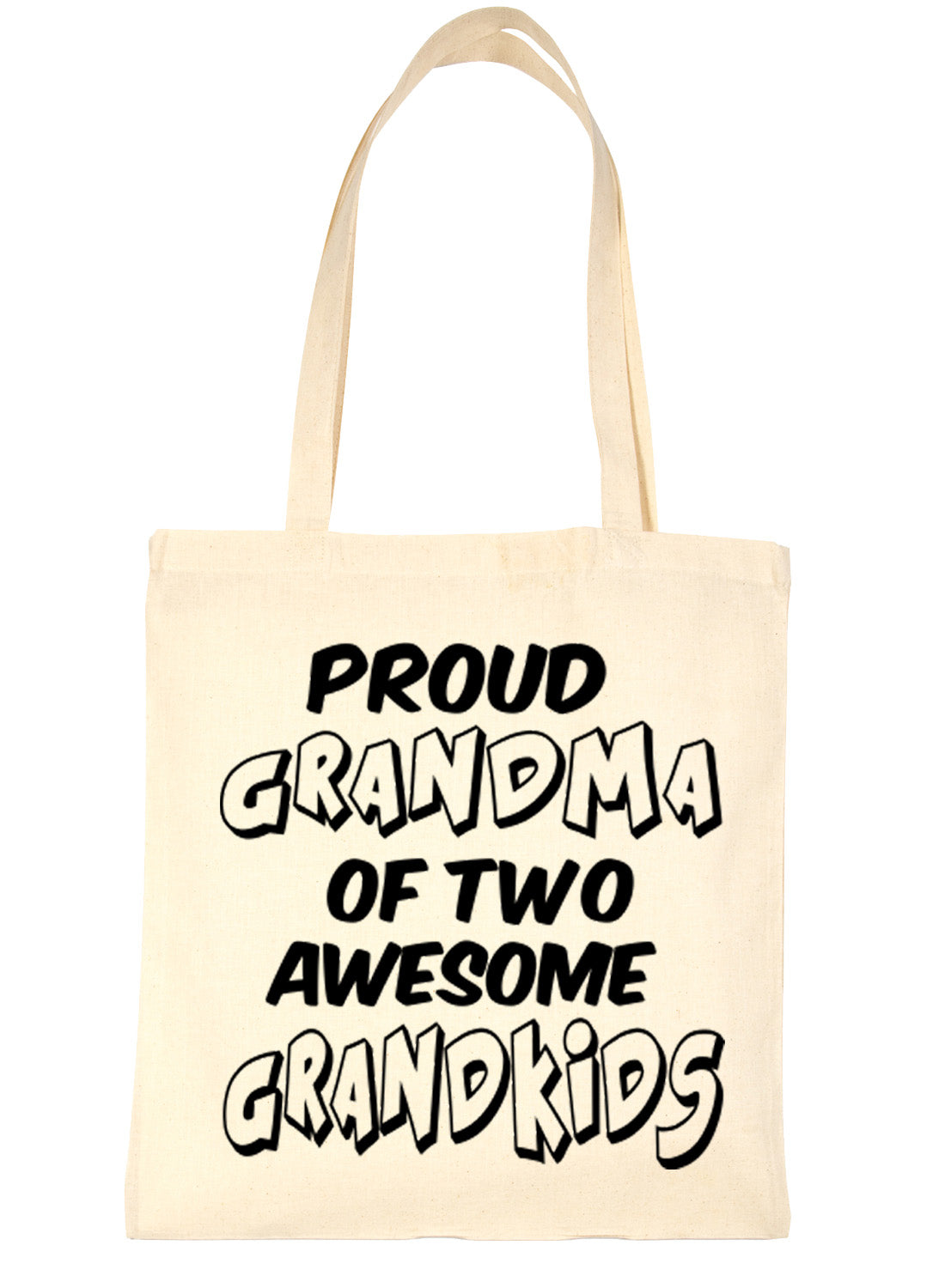 Proud Grandma Of 2 Grandchildren Shopping Tote Bag For Life