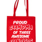 Proud Grandma Of 3 Grandchildren Shopping Tote Bag For Life