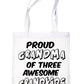 Proud Grandma Of 3 Grandchildren Shopping Tote Bag For Life