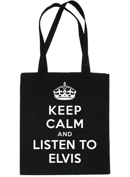 Keep Calm & Listen To Elvis Music Funny Shopping Tote Bag For Life