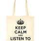 Keep Calm & Listen To Elvis Music Funny Shopping Tote Bag For Life