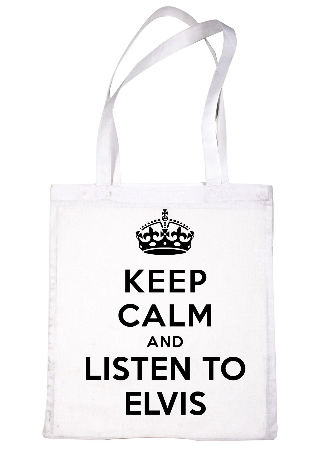Keep Calm & Listen To Elvis Music Funny Shopping Tote Bag For Life