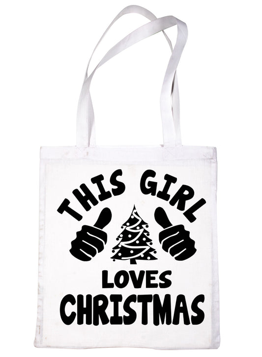 This Girl Loves Christmas Santa Gift Funny Shopping Tote Bag For Life